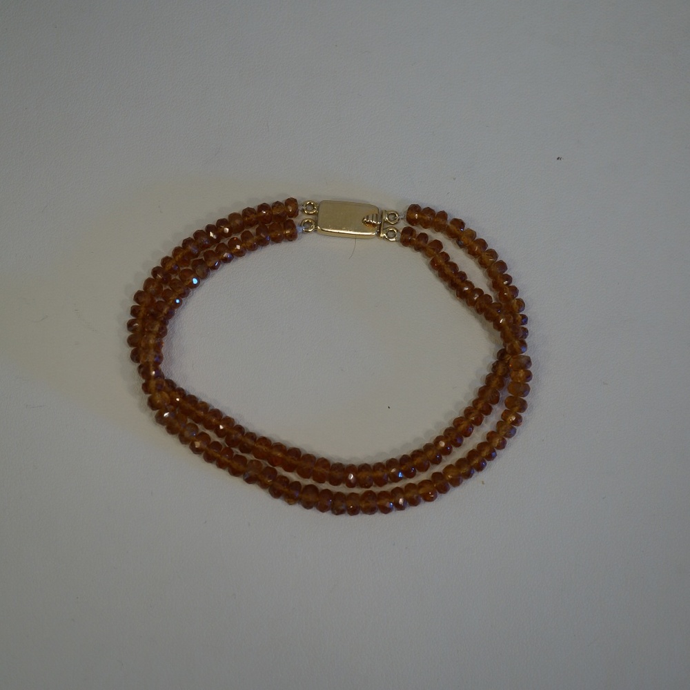 7.5" 4.5mm Rondelle Cut Genuine Citrine Bracelet